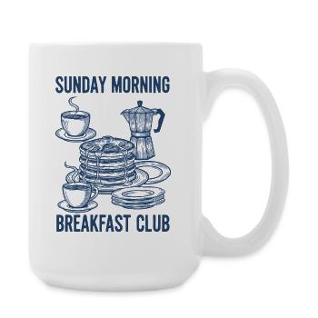 Frühstück Brunch Kaffee Sonntagmorgen Frühstück - Große Tasse 440 ml - Weiß - Rechts