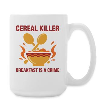 Breakfast Funny Cereal Killer Breakfast Is A Crime - Large Mug 440 ml - white - Right