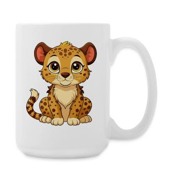 Cute Baby Cheetah - Large Mug 440 ml - white - Right