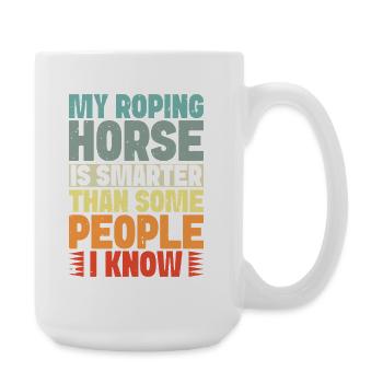 Cavalier de cheval de loisir, mon cheval, gens plus intelligents, anglais - Grande tasse 440 ml - blanc - Droite