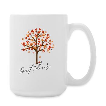 Arbre d’Octobre | Conception de l’arbre d’automne - Grande tasse 440 ml - blanc - Droite