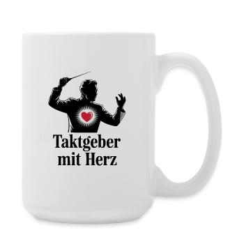 Taktgeber mit Herz für Chorleiter und Dirigent - Große Tasse 440 ml - Weiß - Rechts