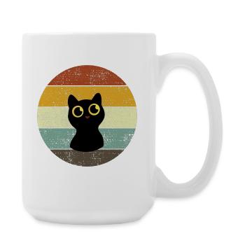 Chat mignon Retro Sunset Style Vintage - Grande tasse 440 ml - blanc - Droite