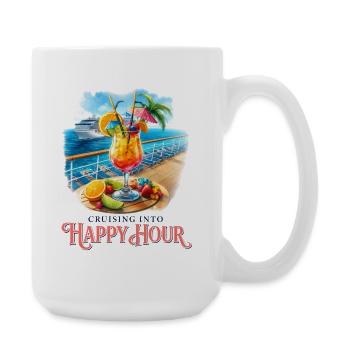 Cruising Into Happy Hour - Large Mug 440 ml - white - Right