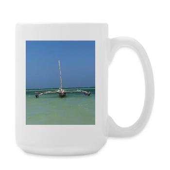 Shipwrecks over the blue sea - Large Mug 440 ml - white - Right