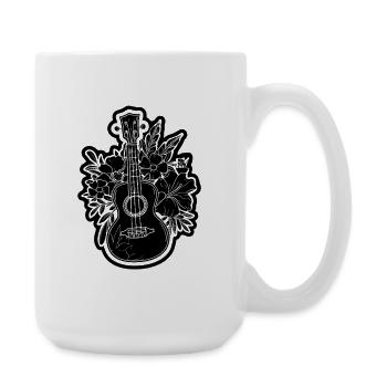 Ukulélé drôle - Grande tasse 440 ml - blanc - Droite