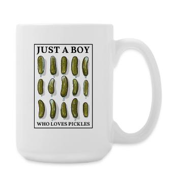 JUST A BOY WHO LOVES PICKLES - with frame - Large Mug 440 ml - white - Right