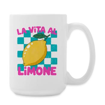 La Vita al Limone – Zitrus Retro Motiv - Große Tasse 440 ml - Weiß - Rechts