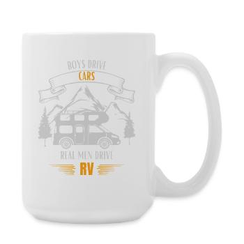 Real Men Drive RV - Large Mug 440 ml - white - Right