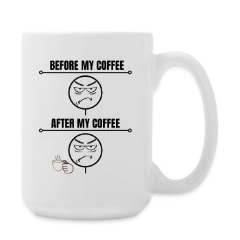 Grumpy Coffee Joke - Large Mug 440 ml - white - Right
