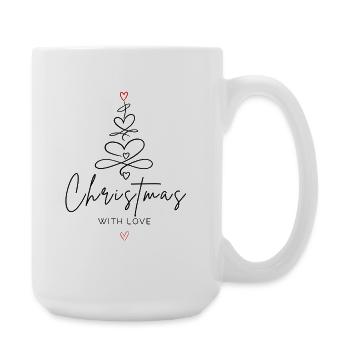 Christmas With Love | Heart Christmas Tree - Large Mug 440 ml - white - Right
