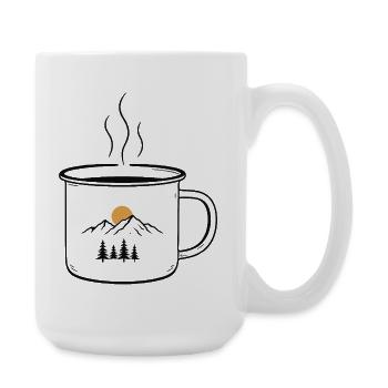 Kaffeetasse Berge - Große Tasse 440 ml - Weiß - Rechts