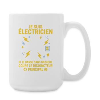 Squelette Électricien Danse Sans Musique - Grande tasse 440 ml - blanc - Droite