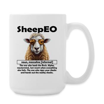 SheepEO Chef | Teamleiter | Manager | CEO | Schäff - Große Tasse 440 ml - Weiß - Rechts