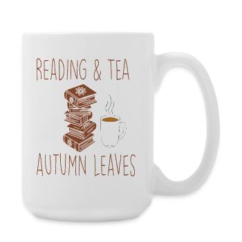 Lesen im Herbst mit Tee - Große Tasse 440 ml - Weiß - Rechts