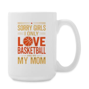 Basketballliebe Und Mama - Große Tasse 440 ml - Weiß - Rechts