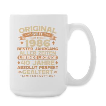 Original 1986 Jahrgang Legende 40. Geburtstag - Große Tasse 440 ml - Weiß - Rechts