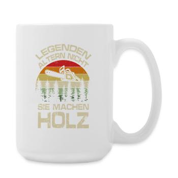Legenden machen Holz - Große Tasse 440 ml - Weiß - Rechts