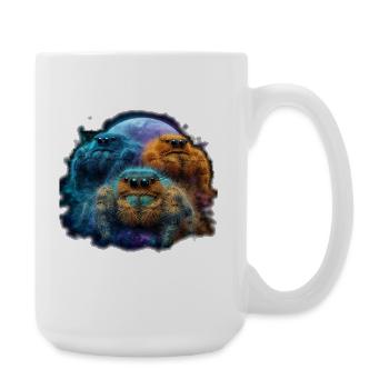 Springspinnen Vollmond Kawaii Chibi Jumping Spider - Große Tasse 440 ml - Weiß - Rechts