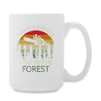 Wald statt Therapie - Große Tasse 440 ml - Weiß - Rechts