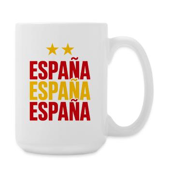 Spanien Schriftzug in Nationalfarben - Große Tasse 440 ml - Weiß - Rechts