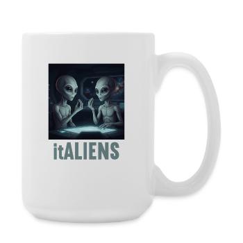 Lustiges Italienisches Alien Italien - Große Tasse 440 ml - Weiß - Rechts