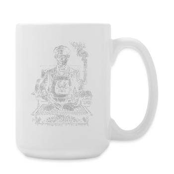 Millard Fillmore beim Grillen BBQ - Große Tasse 440 ml - Weiß - Rechts