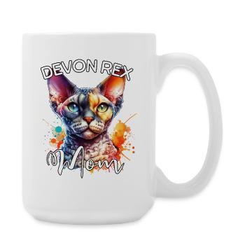 Devon Rex Mama - Große Tasse 440 ml - Weiß - Rechts
