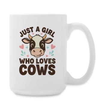 Just a Girl Loves Cows - Große Tasse 440 ml - Weiß - Rechts