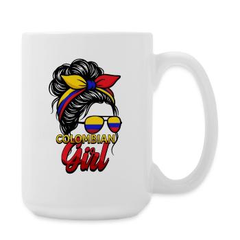Mädchen Kolumbianische Flagge Kolumbien - Große Tasse 440 ml - Weiß - Rechts