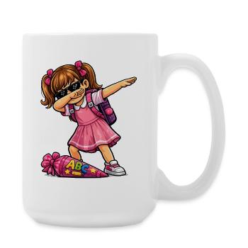 Dabbing ABC-Schützin (brünett) - Große Tasse 440 ml - Weiß - Rechts