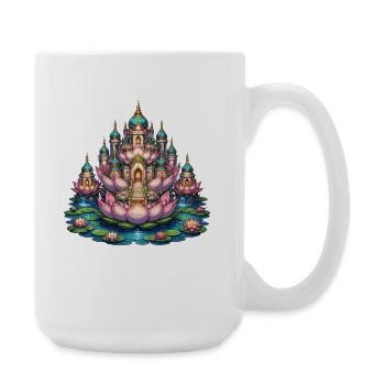 Lotus-Tempelpalast im Wasser - Große Tasse 440 ml - Weiß - Rechts