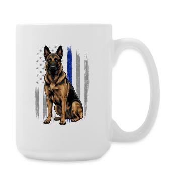 Drapeau américain de la ligne bleue malinois belge - Grande tasse 440 ml - blanc - Droite