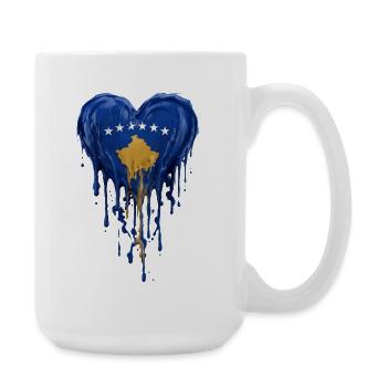 Goutte du cœur bleu du Kosovo - Grande tasse 440 ml - blanc - Droite