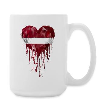 Le cœur dégoulinant sous le drapeau letton - Grande tasse 440 ml - blanc - Droite