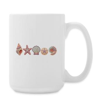 Coastal Cottagecore Clipart, Ozeanliebhaber-Geschenk - Große Tasse 440 ml - Weiß - Rechts