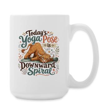 Yoga-Kuh-Abwärtsspirale - Große Tasse 440 ml - Weiß - Rechts