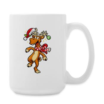 Funny Reindeer Dancing Christmas Moose - Large Mug 440 ml - white - Right