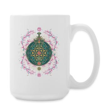 Spirituality Sacred Geometry Lotus Flower Zen - Large Mug 440 ml - white - Right