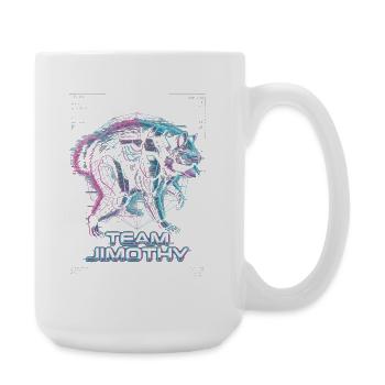 Jimothy Viraler Waschbär Lustiges Team Jimothy - Große Tasse 440 ml - Weiß - Rechts