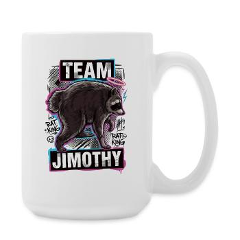 Jimothy Viraler Waschbär Lustiges Team Jimothy - Große Tasse 440 ml - Weiß - Rechts