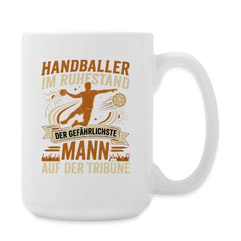 Handballer im Ruhestand: Gefährlichster Mann - Große Tasse 440 ml - Weiß - Rechts