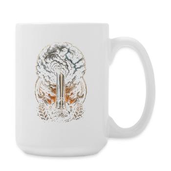 Rolling Coal Auspuff Sturm - Große Tasse 440 ml - Weiß - Rechts