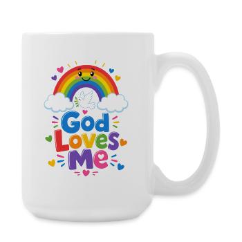 Dieu m’aime arc-en-ciel - Grande tasse 440 ml - blanc - Droite