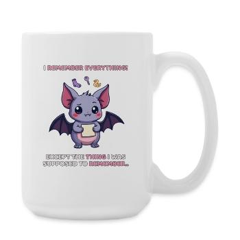 I Remember Everything – ADHD Bat Humor - Large Mug 440 ml - white - Right