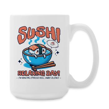 Journée de détente de sushi Nourriture mignonne - Grande tasse 440 ml - blanc - Droite
