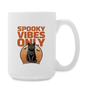 Black Cat Halloween – Spooky Vibes Only - Large Mug 440 ml - white - Right