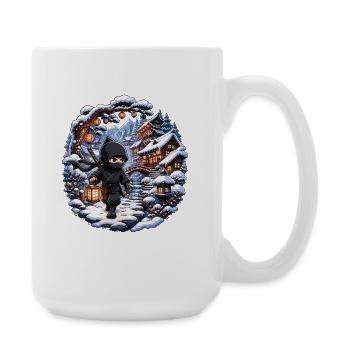 Ninja d’hiver dans le village enneigé - Grande tasse 440 ml - blanc - Droite