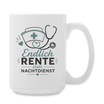 Endlich in Rente – Krankenschwester & Stethoskop - Große Tasse 440 ml - Weiß - Rechts