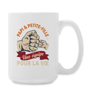 Opa und Enkelin Team für Vintage Life - Große Tasse 440 ml - Weiß - Rechts